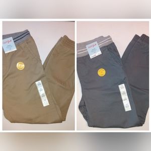 Cat & Jack Boy's Khaki and Navy Joggers, Size 12 Husky